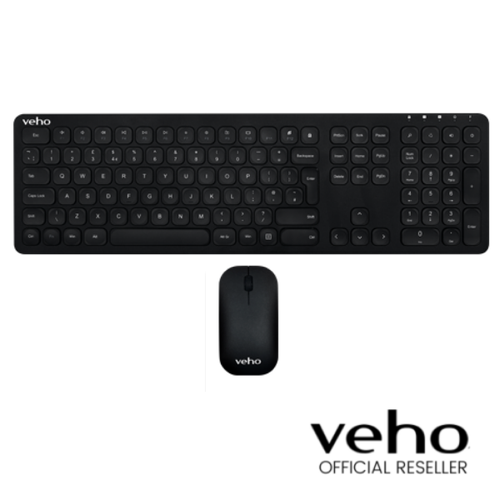 VEHO HUT8 WZ-1 SLIMLINE WIRELESS KEYBOARD AND SCROLL MOUSE COMBO - VHK-001-WZ1 - Picture 1 of 7