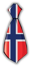 Norway Flag Necktie Car Bumper Sticker Decal