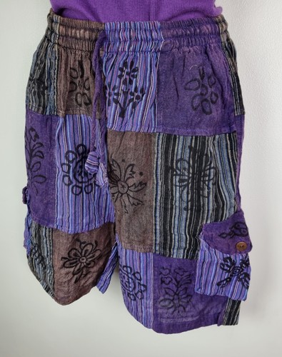 S-5XL Patchwork elastische Baumwollshorts Hippie halbe Hose Lounge Cargo Combat HP5 - Bild 8 von 15