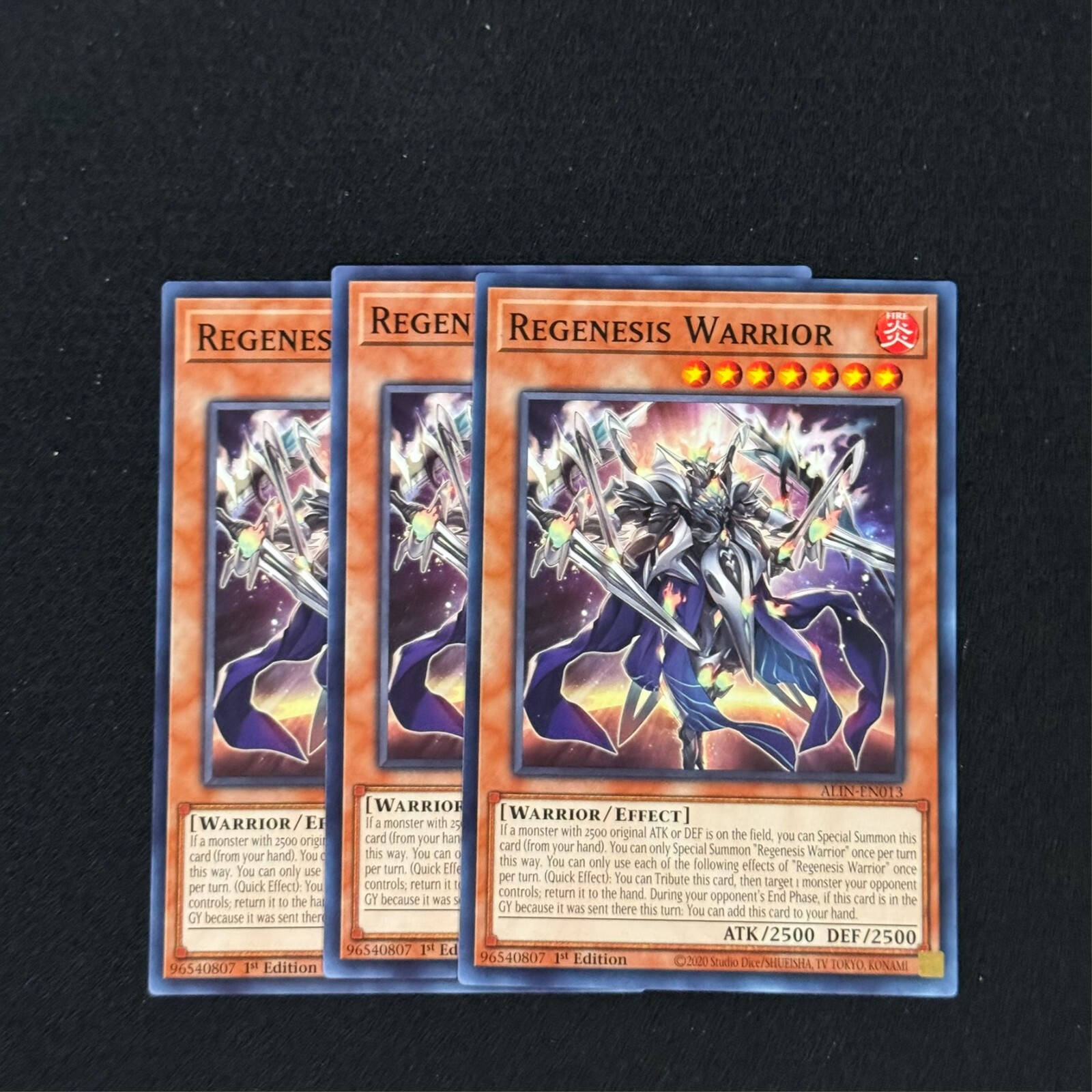 3x Regenesis Warrior ALIN-EN013 Common Alliance Insight TCG Card
