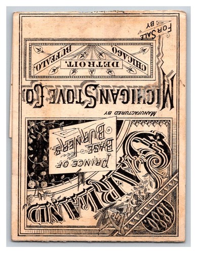 1880 GARLAND, Prince Base Burners, Michigan Stove Co. FOLDING ~ Victorian card - Picture 3 of 3