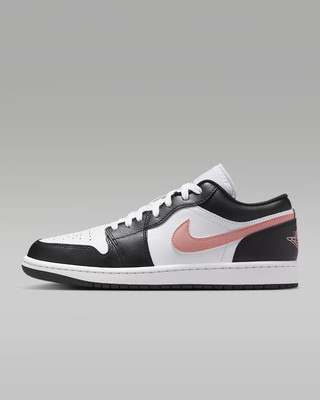 Nike Air Jordan 1 Low Herrenschuhe in Weiß/Schwarz/Rostrosa