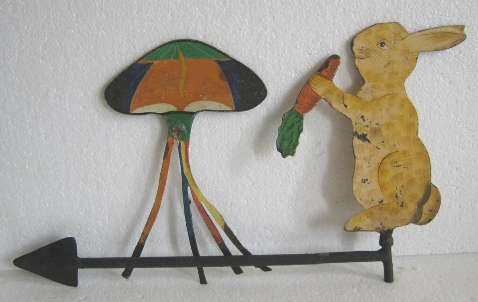 Iron hand made Rabbit cutout weather vane , Weathervane - Image 2 of 4