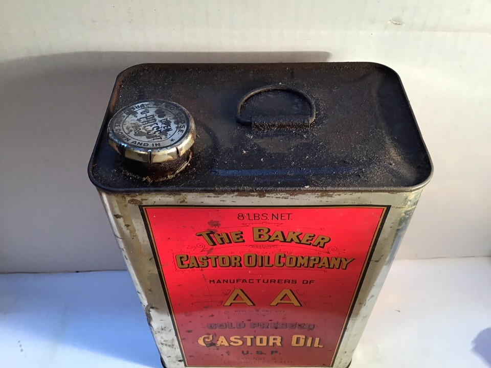Vintage A A Baker Gallon Oil Can Metal gas Rare Sign Handy Shell Texaco