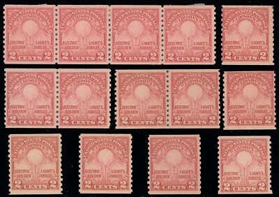切手14 US SCOTT #656 Edison x14 Singles, Pairs & Strips/4, Mint-NH, SCV
