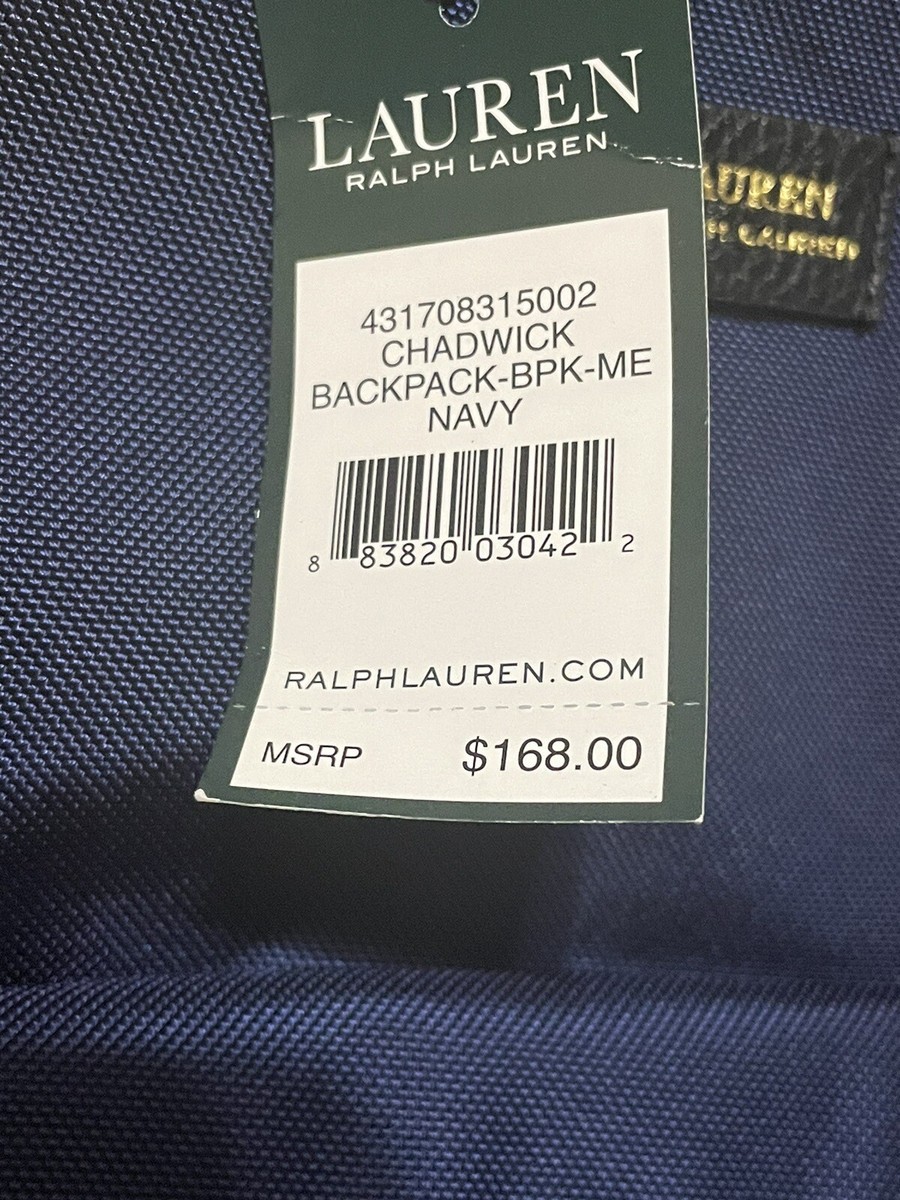 NWT LAUREN RALPH LAUREN Chadwick Navy Backpack MSRP $168 NOW