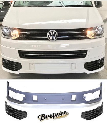 VW T5 T5.1 FRONT BUMPER SPOILER SPORTLINE LIP FOR TRANSPORTER ABS UK 2010-2015 - Picture 12 of 14