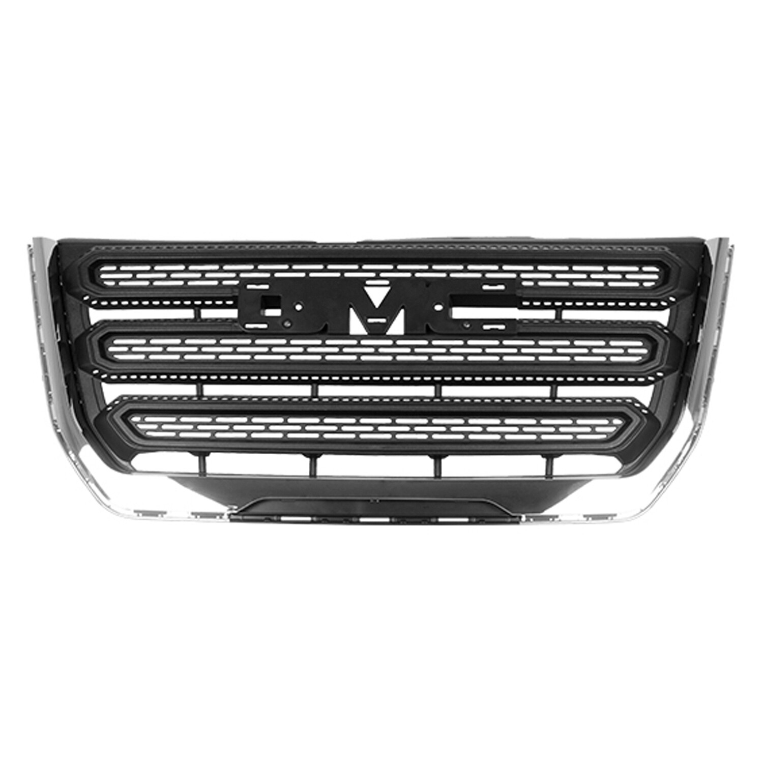 New Matte And Chrome Black W/Chrome Frame Front Grille fits 2016-2017 GMC