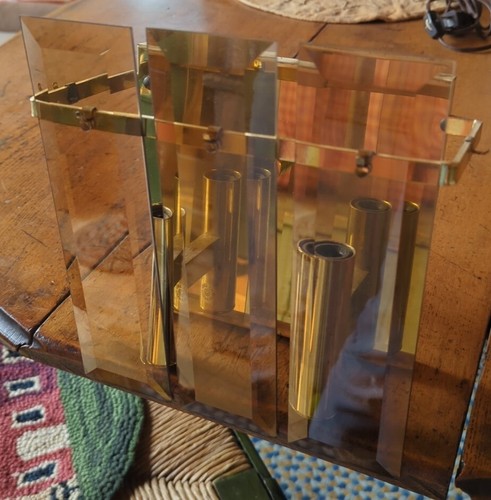 Vintage Triple Glass Hanging Panes Wall Sconce By Forecast Lighting Bath Hall  - Bild 2 von 7