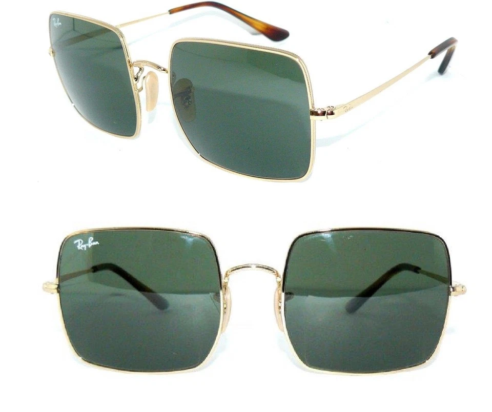 Ray Ban SONNENBRILLE GOLD GRÜN Square RB 1971 9147/31 DAMEN BRILLE HERREN 1972 - Bild 1 von 4