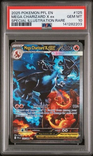 Pokemon 2025 Mega Charizard X ex 125/094 SIR Phantasmal Flames GEM MINT PSA 10