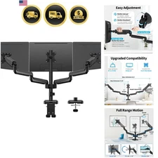 Triple Monitor Mount for 17-32 Inch Screens Full Motion Gas Spring Desk Stand