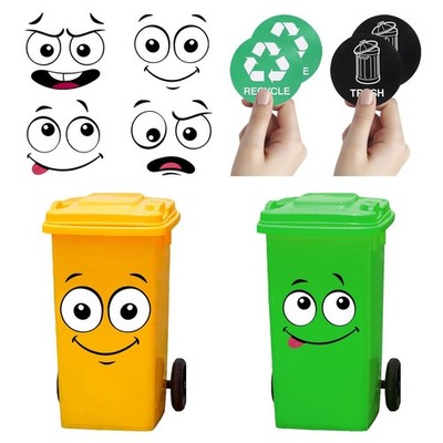 8 Sheets Bin Stickers Adhesive Cartoon free size, 4pc Expressions + Logo
