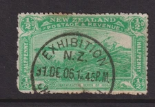 New Zealand 1906  ½d CHRISTCHURCH **EXHIB CANCEL** SG370 Cat £40 GU