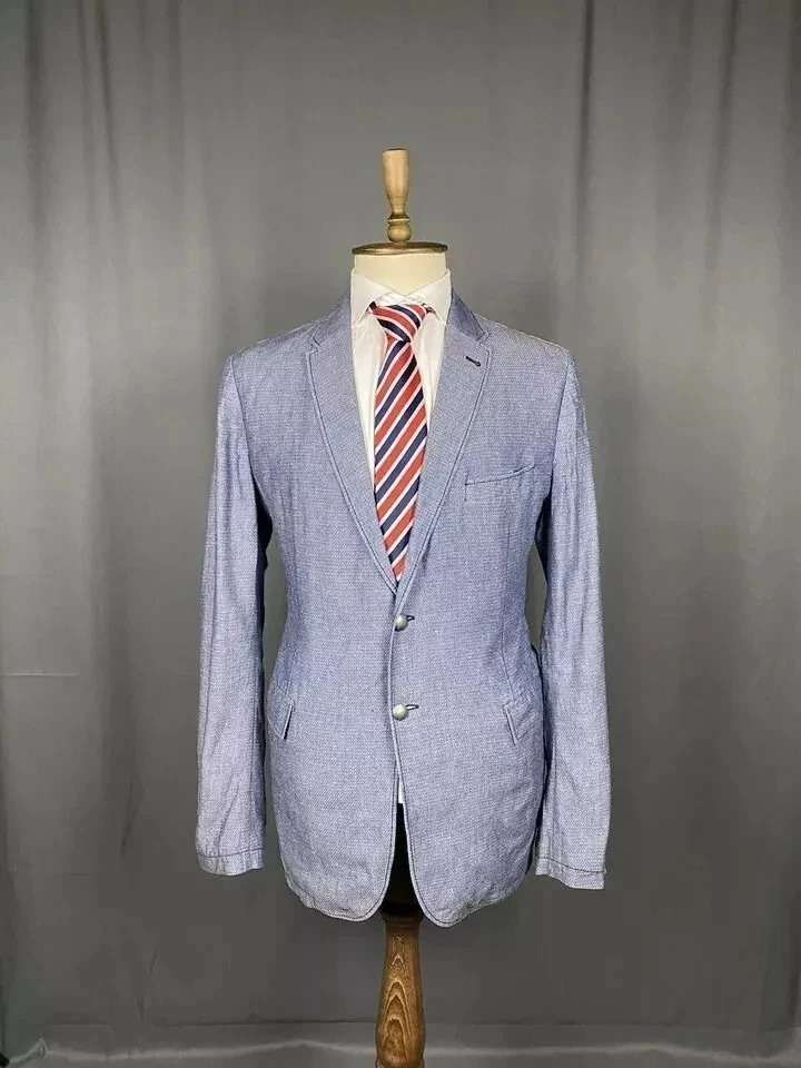 Hugo Boss Hombre Azul Verano Blazer Sportcoat Chaqueta Talla 56 - Imagen 2 de 4