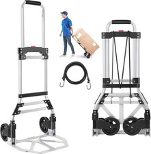 Folding Hand Truck  Dolly 200 LB Capacity Upgraded Aluminum Dolly Cart Portable