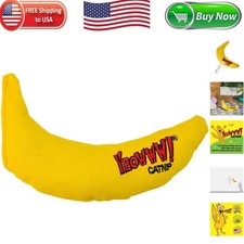 Yeowww Handmade Banana Catnip Toy - 100 Organic for Playful Cats - 7"