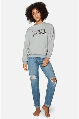 Mavi Women's NO WASTE Sweatshirt Pullover, Gray, S *M0281