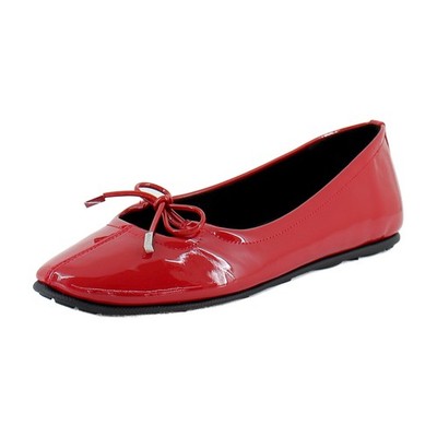 Aerosoles Perle Womens Flats Racing Red Patent Faux Leather