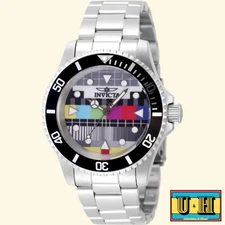 Invicta Pop Art Limited Editions Men Silver Tone Black Bezel 49062