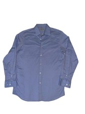 Perry Ellis Portfolio Slim Fit Dress Shirt Button Up Blue Mens Size 15 34-35