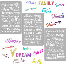 3Pcs 3 Styles Word Stencil Templates Motivational Quote Stencils 12 X 8 Inch Ins