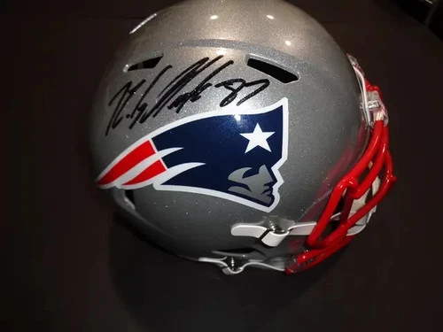 ROB GRONKOWSKI signed NEW ENGLAND PATRIOTS SPEED Full Size Rep Helmet w/ COA
