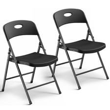 New Best Folding Chairs 2 Pack Outdoor Plastic Sturdy Metal for Outside Indoor