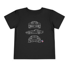 Camiseta C3 Corvette Blueprint Silhouette Gráfico Niño Pequeño Camiseta De Colección