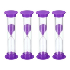 4Pcs 1 Minute Sand Timer Small Sandy Clock, Count Down Sand Glass Purple