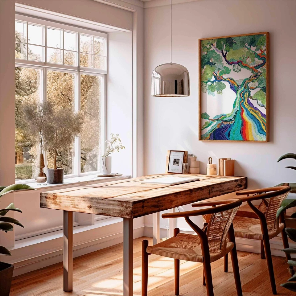 彩虹树海报 | 多彩抽象自然墙艺术印刷家居装饰 — 第 4/4 张图片