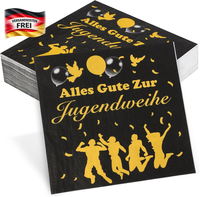Servietten 40 Geburtstag Schwarz Gold 50 StüCk Tischdeko JubiläUm Party