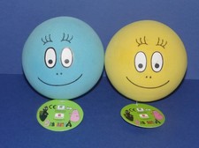 BARBAPAPA * 2 Blue & Yellow Foam Balls * 4" (10cm) Diameter * New * Rare *