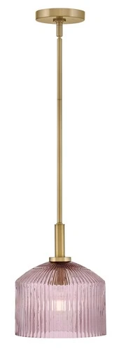 Lark 83727 Lisette 1 Light 9"W Mini Pendant - Lacquered Brass / Rose - Picture 6 of 7