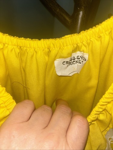 Vintage Cross-Eyed Cricket Square Dancing Yellow Floral Outfit Skirt Shirt L - Picture 4 of 5