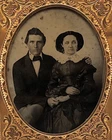 1/4 Plate Ambrotype - Affectionate Couple - Full Thermoplastic Union Case