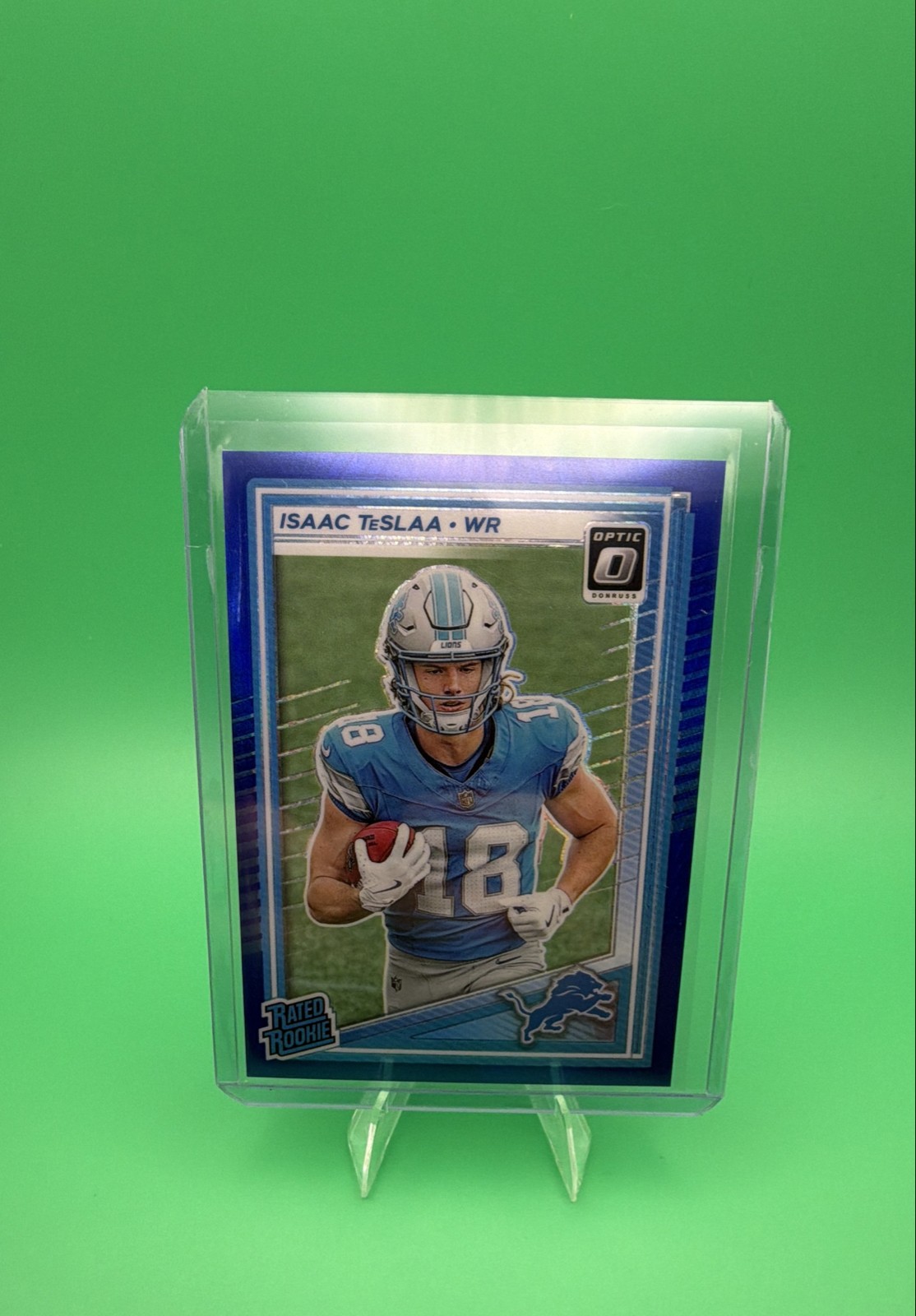 2025 Panini Donruss Optic - Rated Rookie Isaac Teslaa #219 Blue Hyper Prizm (RC)