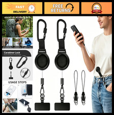 2-Pack Anti-Theft Phone Tether Lanyard, Retractable Steel Cable with Locking Car