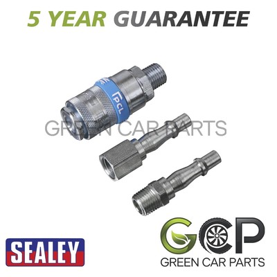 Sealey PCL Air Tool Coupling Kit 1/4''BSPT 3pc AC60