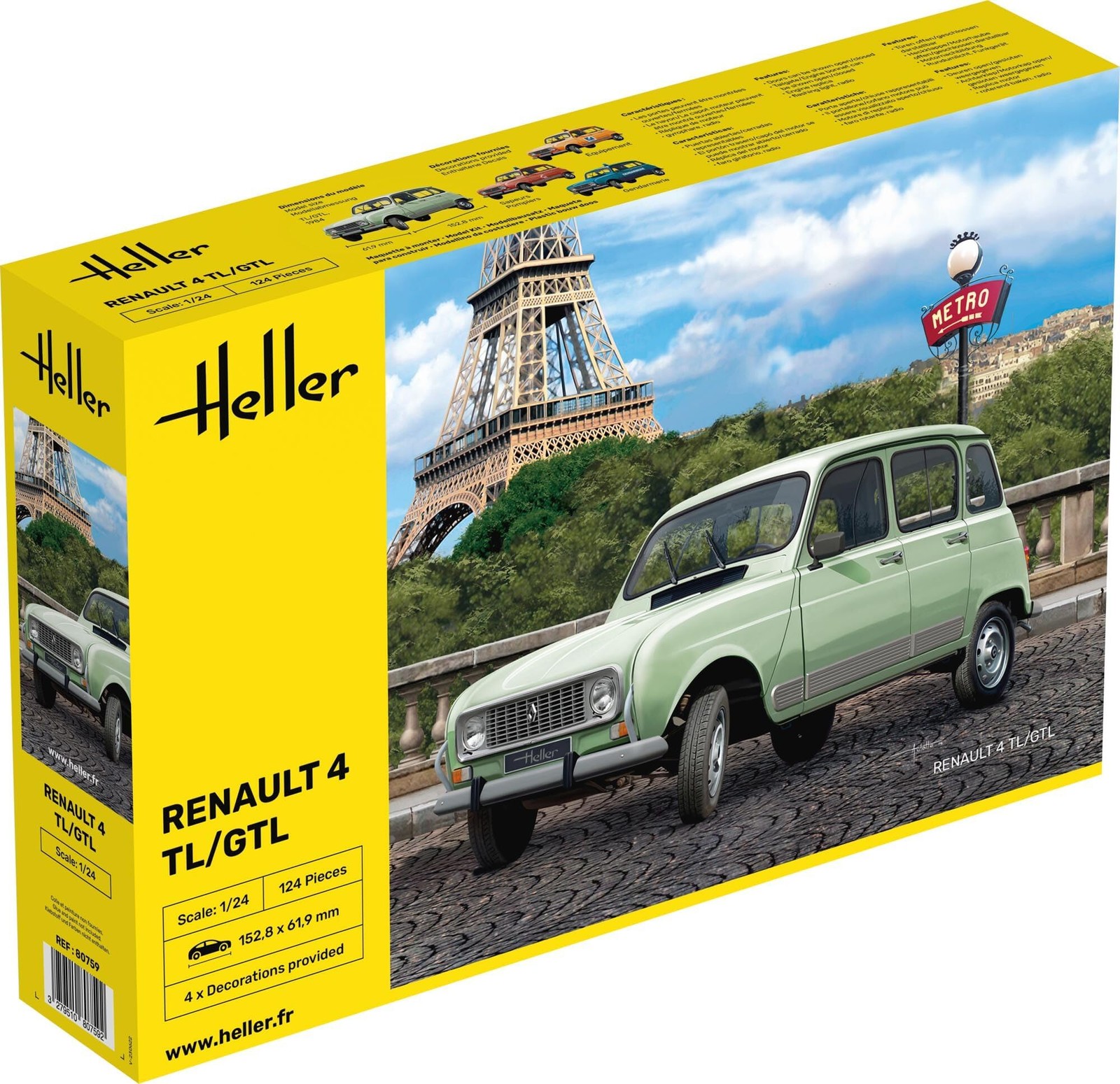 Heller 80759 Набор пластиковых моделей Renault 4 GTL в масштабе 124 7290₽