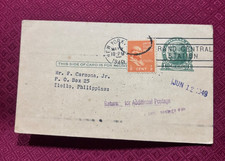1949 POSTAL CARD NEW YORK, USA  TO ILOILO , PHILIPPINES