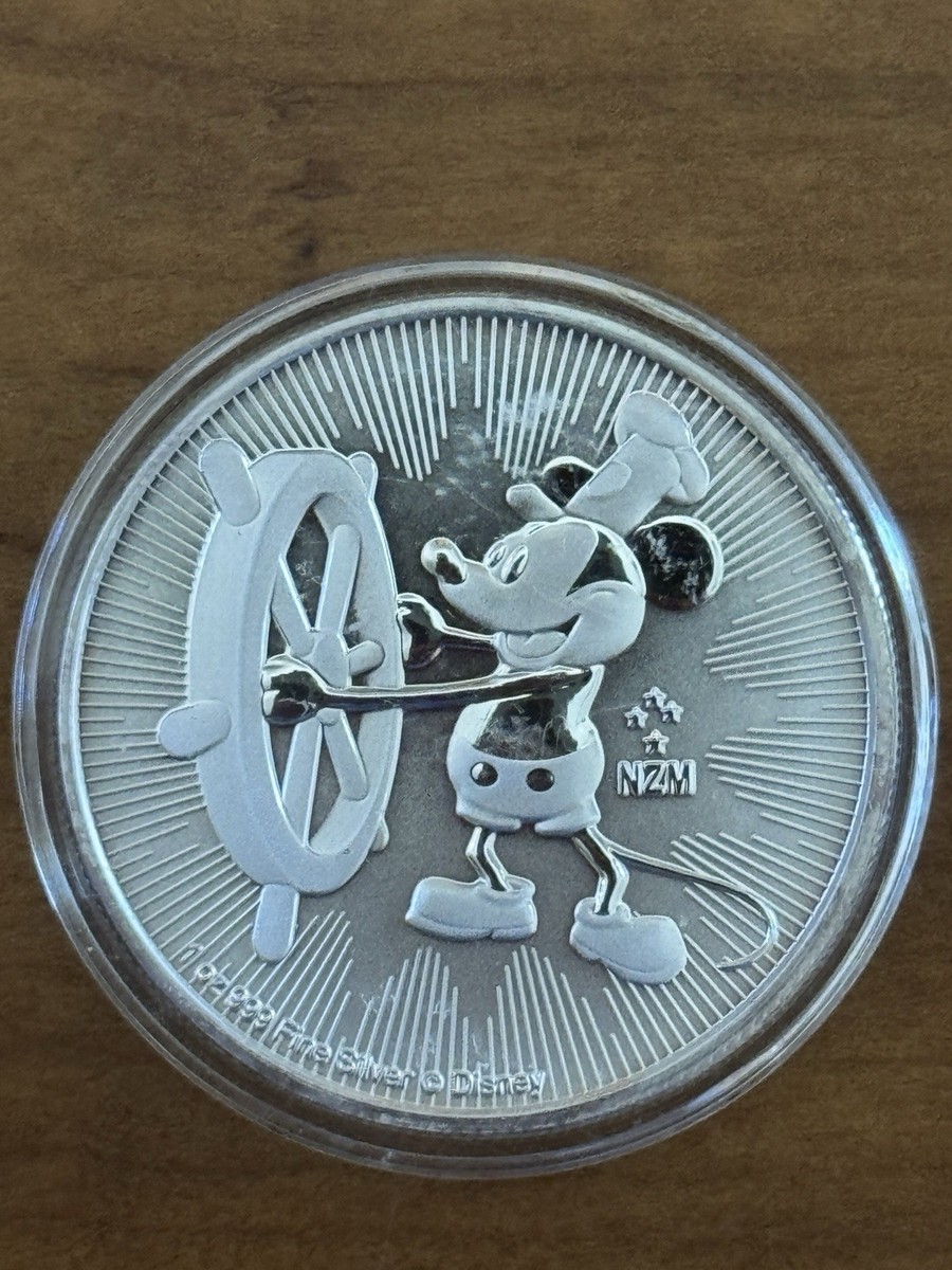 2017 Niue $2 Disney Mickey Steamboat Willie 1oz Silver Coin 0.999