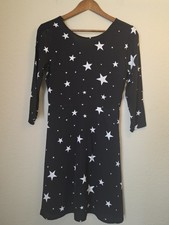 Gap Mini Dress Womens Size 4 Black White Star Print Y2K Indie 90s Vintage Style
