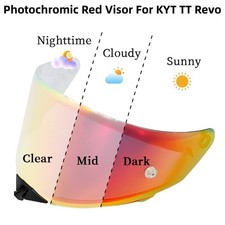 Photochromic Red/Blue Visor Fits For KYT TT Revo Motorcycle Helmet Shield Lens