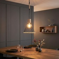 Pendellampe HäNgeleuchte Esstischleuchte Hanfseil Gitter Kette LED H 140 Cm