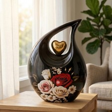 Timeless Heart Teardrop Cremation Adult Urn for Ashes -Premium Aluminum Material