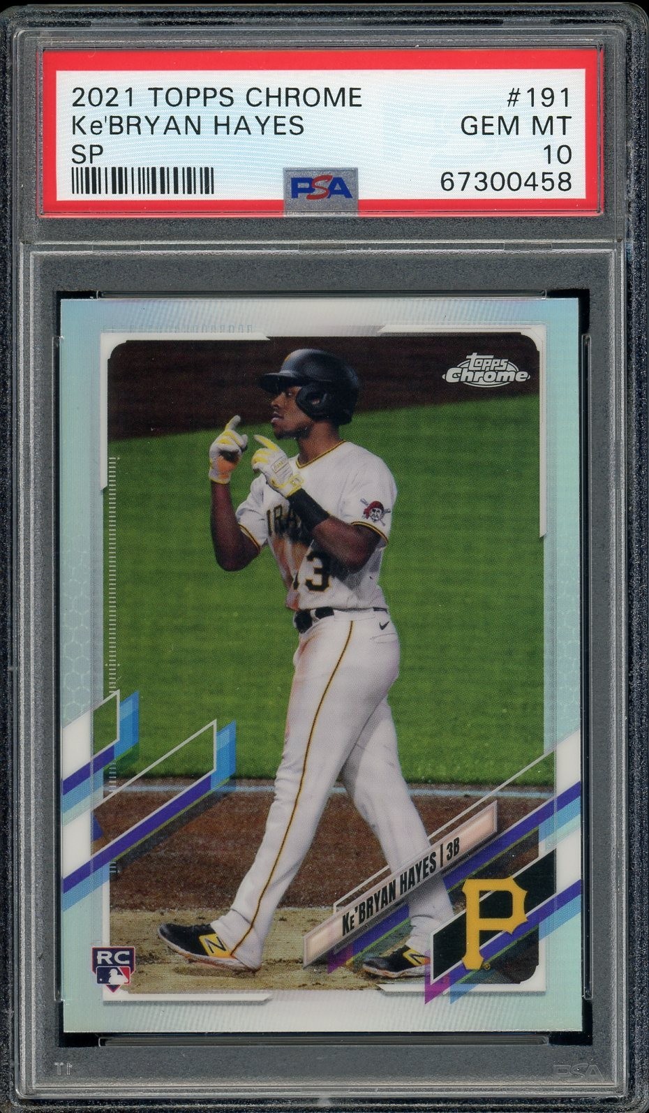 Ke'Bryan Hayes 2021 Topps Chrome #191 Rookie Image Variation SP RC PSA 10 GEM