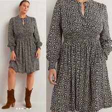 Boden Smock Jersey Long Sleeve Floral Women's Dress Size 8