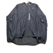 Nike Jacket Mens Large Black Mesh Detail Long Sleeve Windrunner Full Zip Hooded