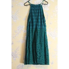 Topshop Emerald Green Lace Midi Dress – Size UK 10
